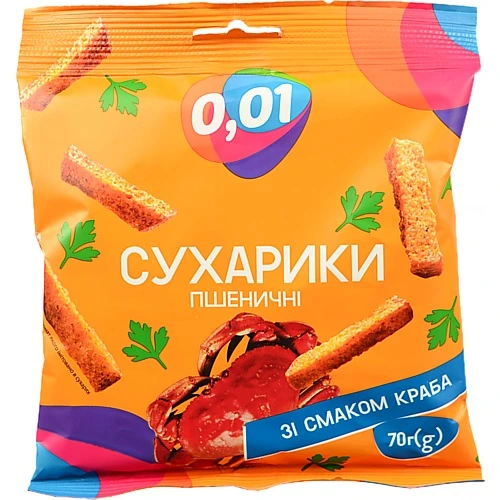 Сухарики 0.01 70г пшеничні краб