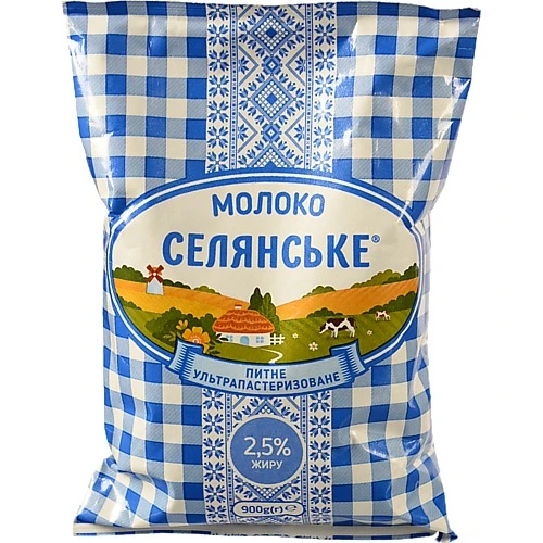 Молоко Селянське 900мл 2.5% т.ф