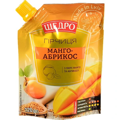 Гірчиця Щедро 120г манго абрикос д.п