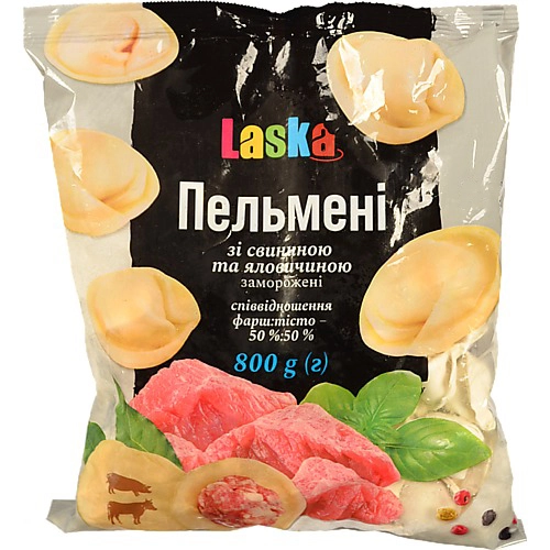 Пельмені Laska 800г свинина яловичина