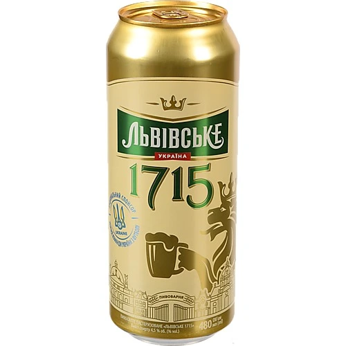 Пиво Львівське 1715 0.48л з.б