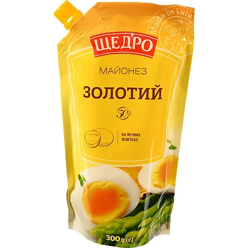 Майонез Щедро 300г 50% золотий д.п
