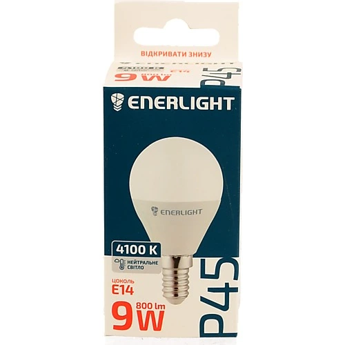 Лампа світлодіодна Enerlight 9Вт P45 4100К E14