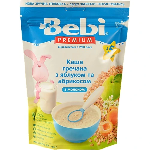 Каша Бебі 200г молочна гречка курага яблуко преміум