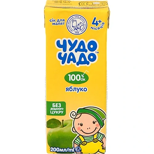 Сік Чудо Чадо 200мл slim яблуко освітленій