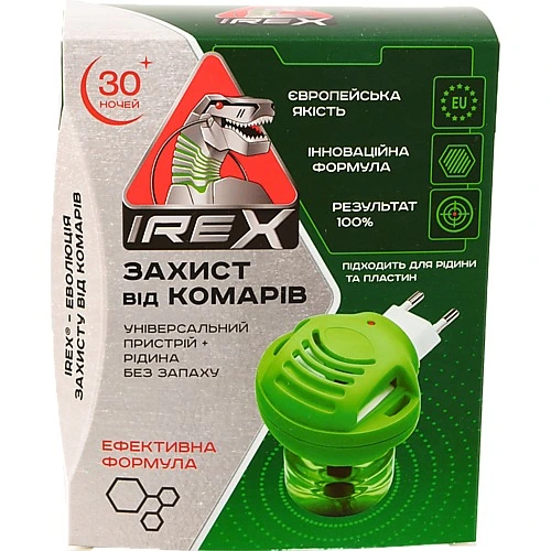 КомплектI REX 30ночейвід комарів прилад та рідина