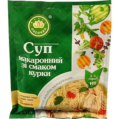 Суп Ласочка 60г макарони курячий