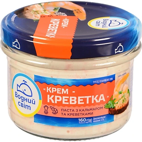 Паста ВМ 160г з кальмаром та креветками пастеризована