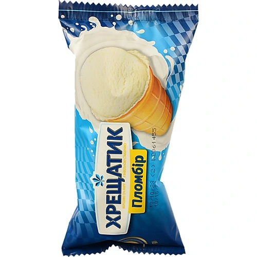 Морозиво Хладік 90г хрещатик зол.станд.пломбір 15%