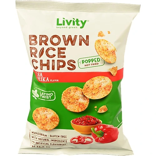 Чіпси Livity / B.yond 60г рисові паприка