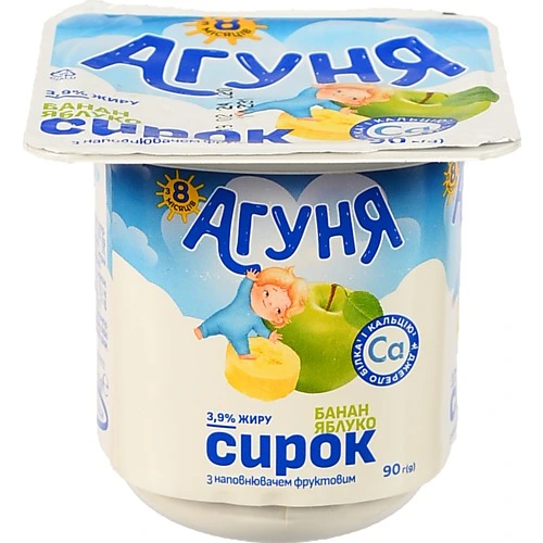 Сирок Агуня 90г 3.9% банан яблуко