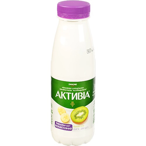 Бiфiдойогурт Активіа 290мл 0.8% банан ківі безлактозний