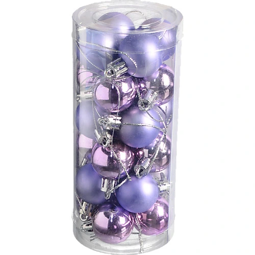 Набір новорічних куль 24шт фіолет діам 3cм