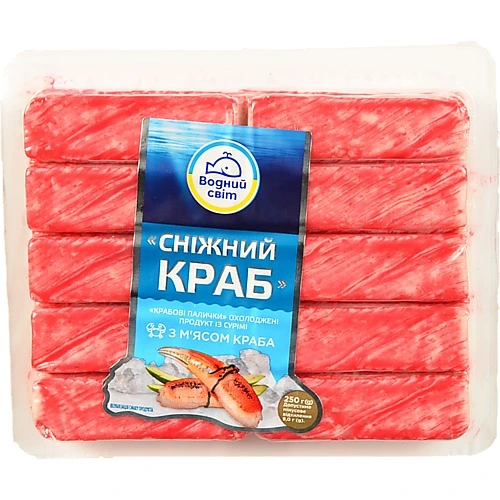 Крабові палички Водний світ 250г сніжний краб охл