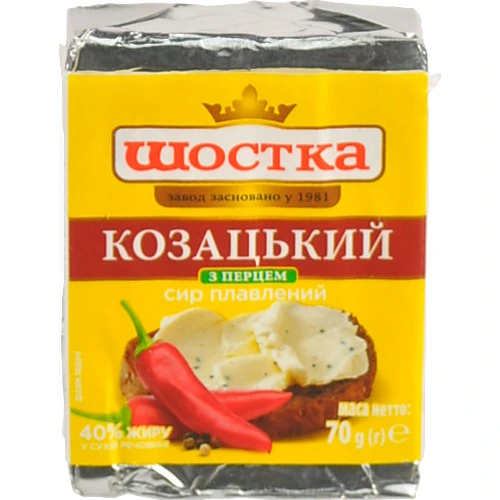 Сир пл.Шостка 70г 40% козацький з перцем