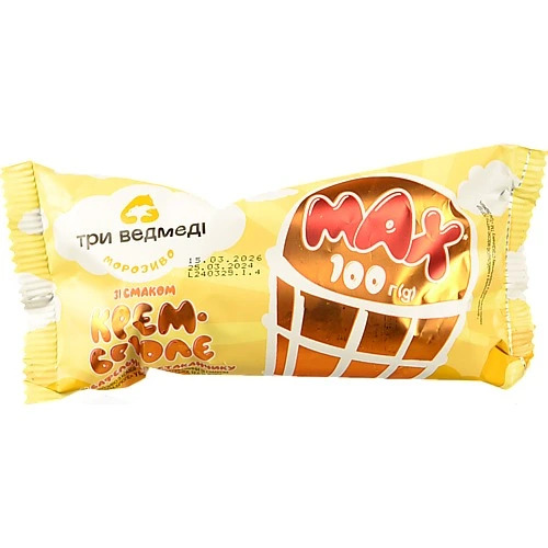 яМорозиво Три ведмеді 100г крем брюле ваф.ст