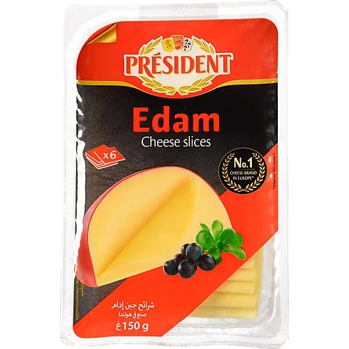 Сир Президент 150г 40% едам скибками