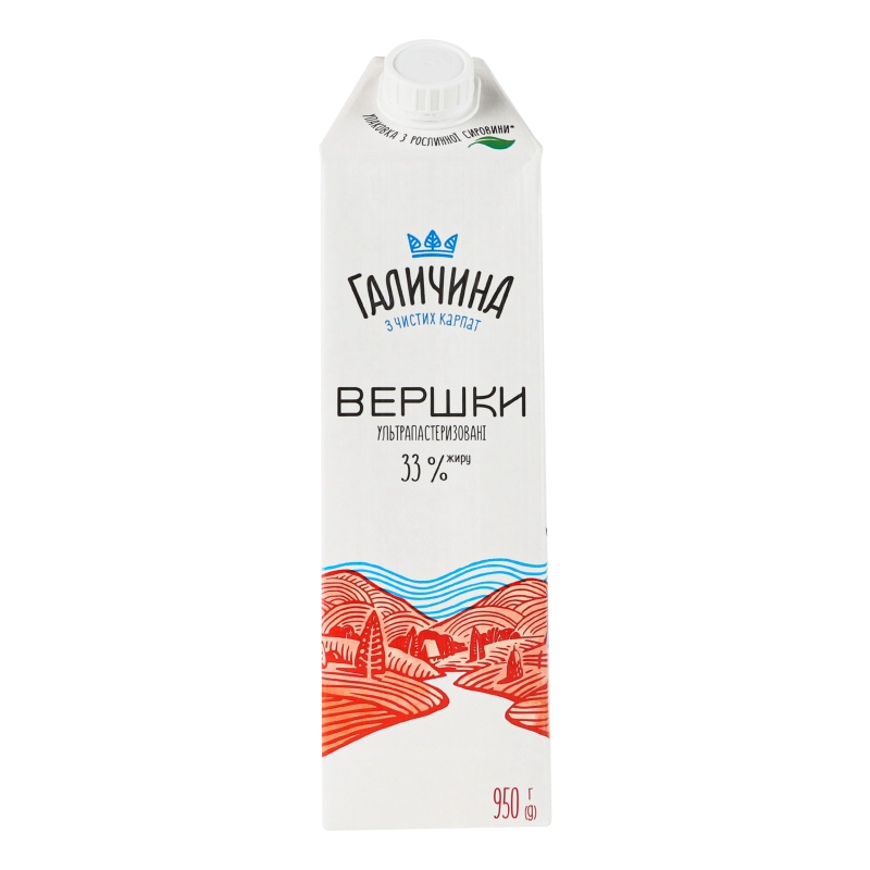Вершки Галичина 950мл 33%т.п