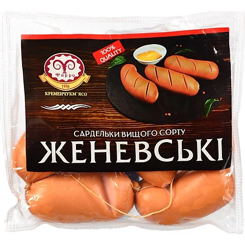 Сардельки Фарро женевські в.с н.о гр.г.уп