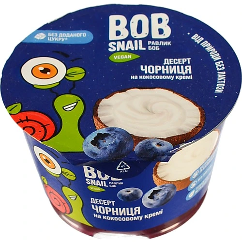 Десерт Bob Snail 180г чорниця на кокосовому кремі  ст