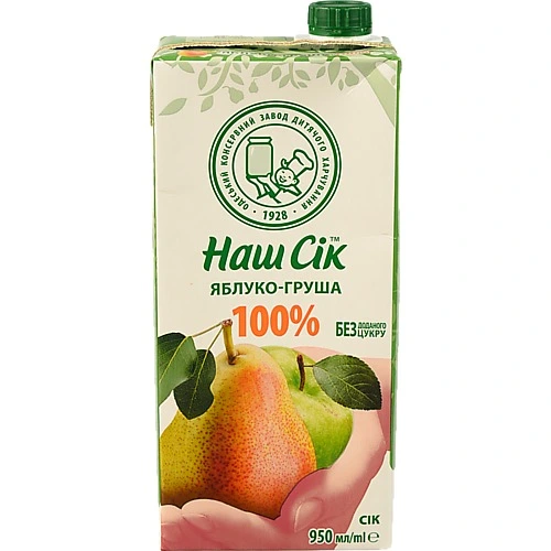 Сік Наш сік 0.95л груша яблуко