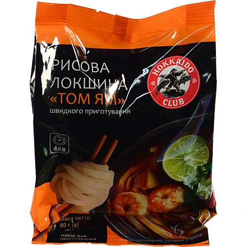 Локшина рисова Hokkaido Club 80г том ям м.уп