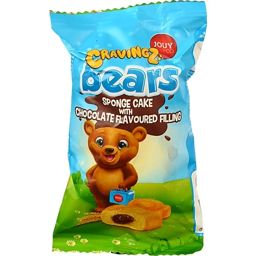 Тістечко бісквітне з начинкою зі смаком шокодада Bears Cravings м/у 45г