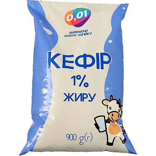 Кефір 0.01 900г 1% п.е