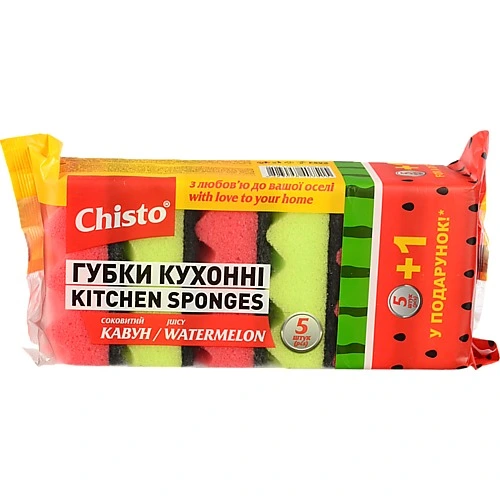 Губка Chisto кавун кухонна 5+1шт
