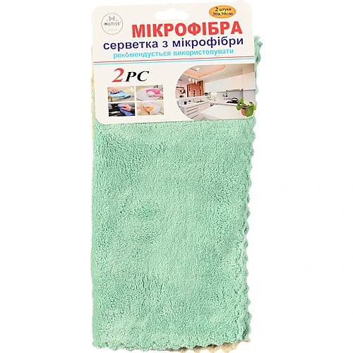 Набір серветок із мікрофібри 30*30см 2 шт тип 4