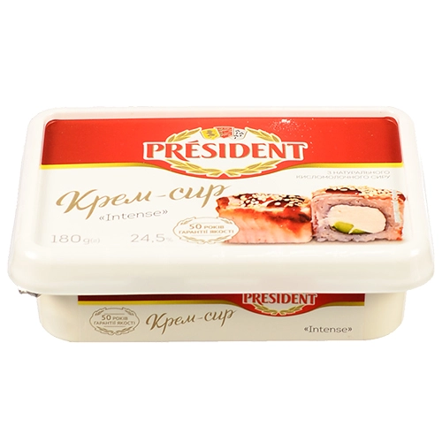 Крем-сир Президент 180г 24.5% intense