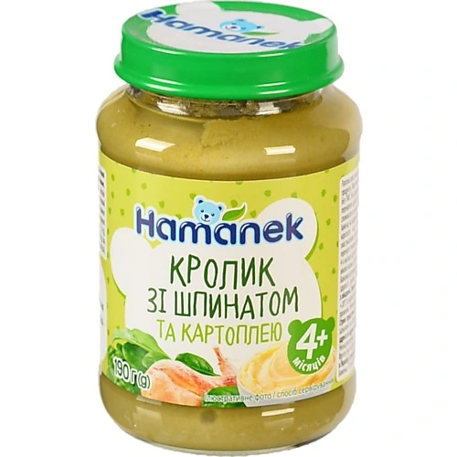 Пюре Hame 190г кролик шпинат карт