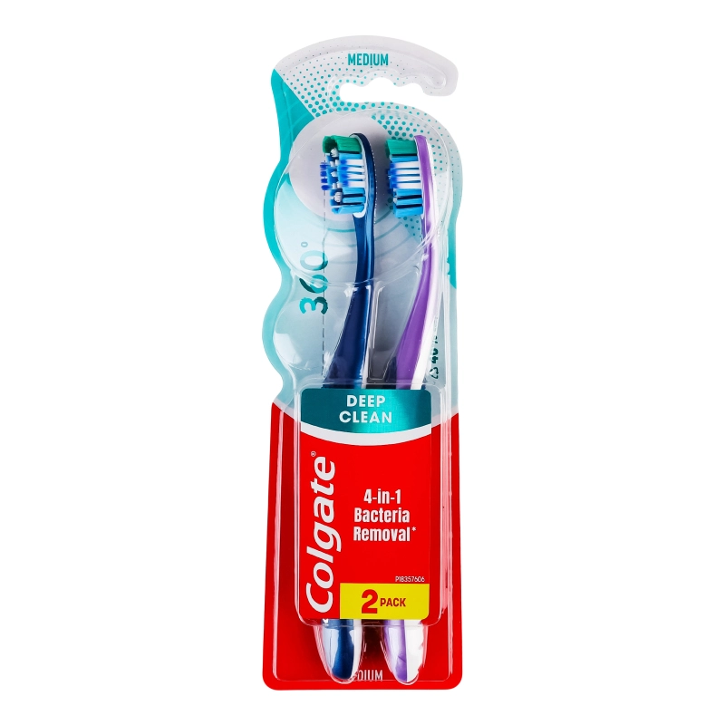 Щітка зубна середньої жорсткості 360 Colgate 2шт