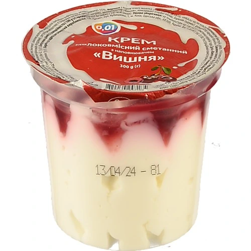 Крем сметанний  0.01 300г 9 вишня
