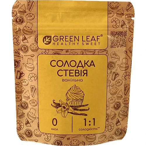 Стевія Green Leaf 100г солодка ваніль 1:1 д.п
