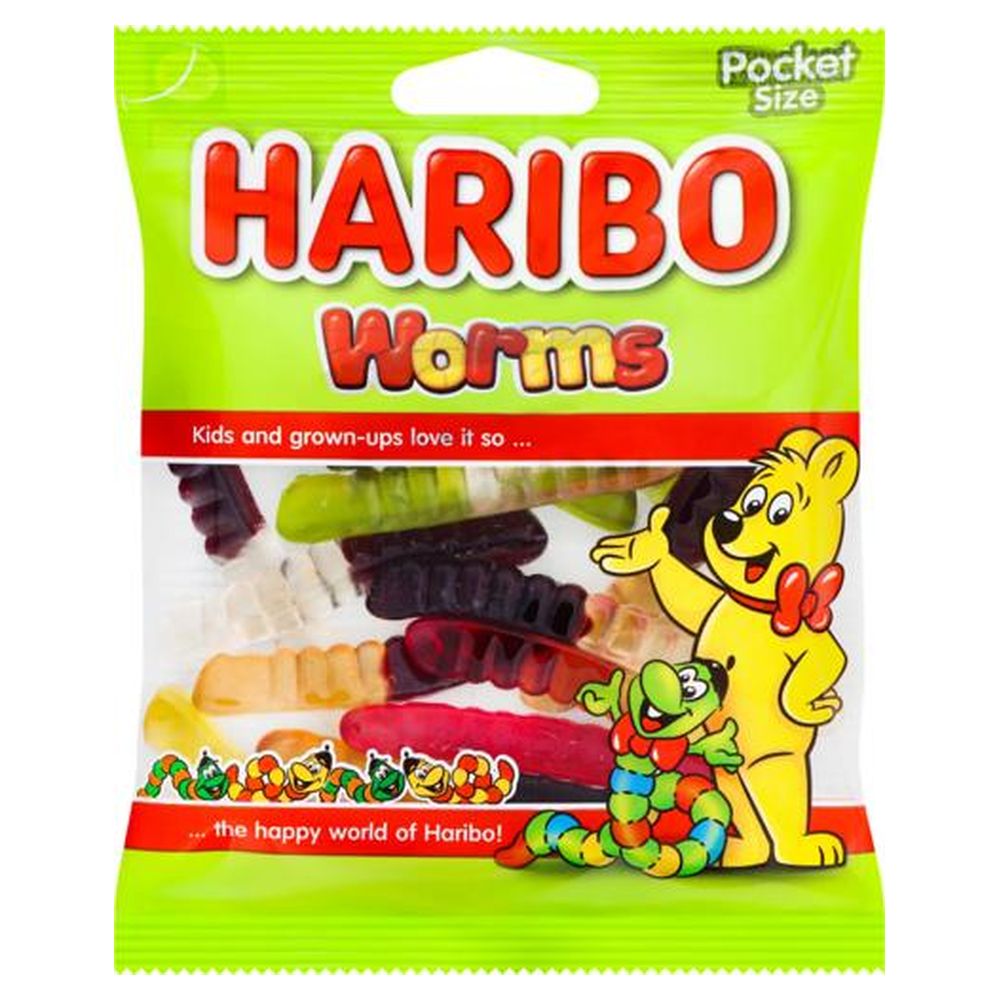 Цукерки желейні Haribo у формі червяка 80г (40303)