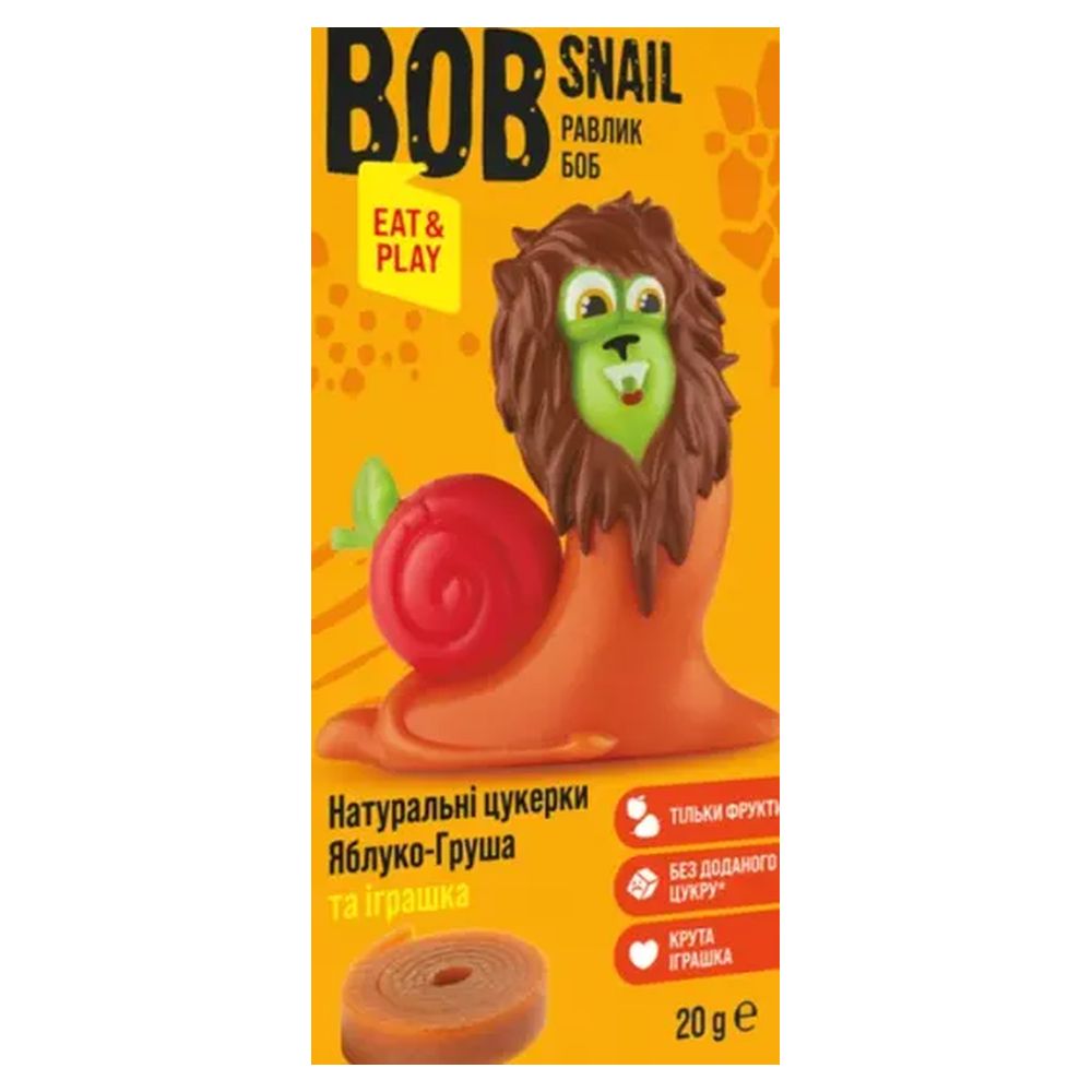 Набір Цукерки BOB SNAIL Яблуко-Груша та іграшка 20г (43528)