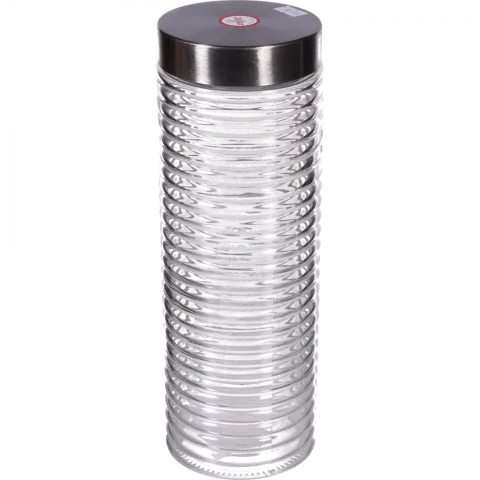 Банка д/продуктів Zeller рифл. кришка метал. круг. 2000 мл 10,5х29,5 см 19773