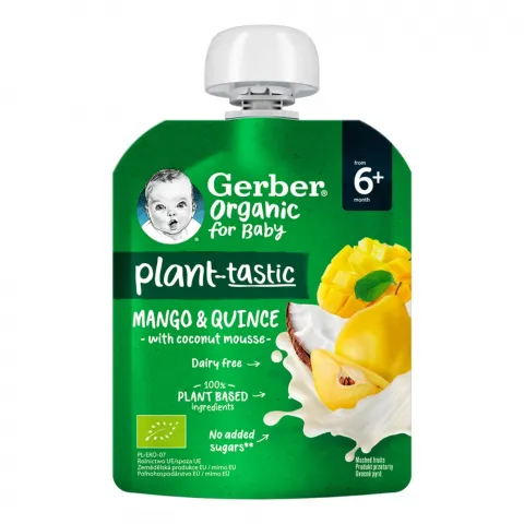 Пюре Gerber 80 г д/пак. Organic манго, айва, кокос.мус