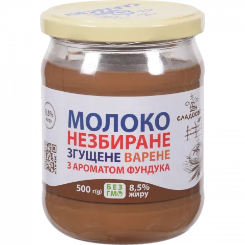 Молоко згущ. Сладосвіт 500 мл варене з аромат. Фундука