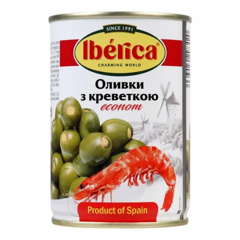 Оливки Іберіка 280 г з/б з креветкою