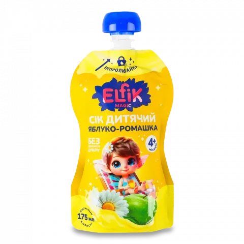 Сік Elfik 175 мл д/пак. яблуко-ромашка