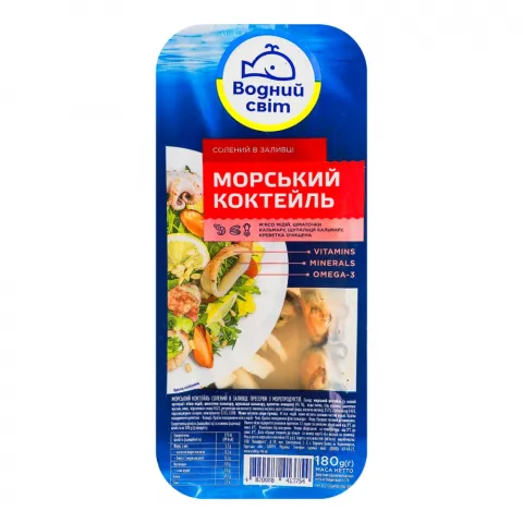 Коктейль морський Водний Світ 180 г солений в заливці