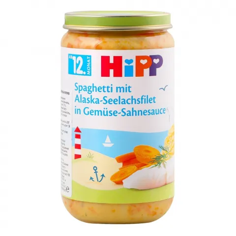 Пюре Hipp 250 г Спагетті з філе мінтая в вершк. соусі 6825