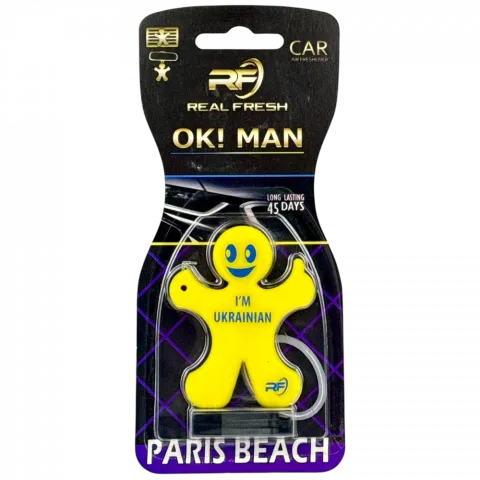 Ароматизатор Real Fresh ok Men Paris Beach (Ukraine жовтий)