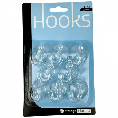 Набір гачків на присосці, 8шт.35мм арт. 159510130 сірий И288 (КІН)