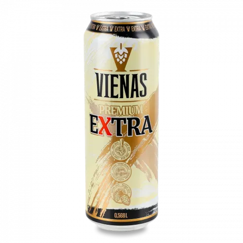 Пиво VIENAS Екстра 0,568 л 5,2 світле з/б (Литва)