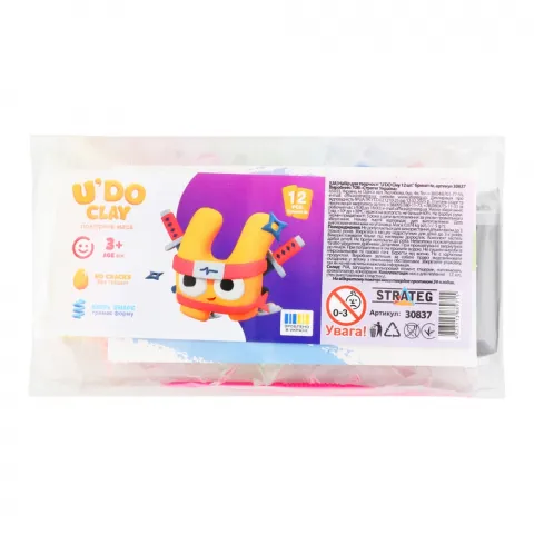 Набір д/творчості з повітр. масою U`DO Clay 12шт. 30837