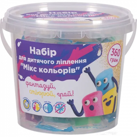 Набір для дитячого ліплення Мікс кольорів 360 г DGTART TY4444