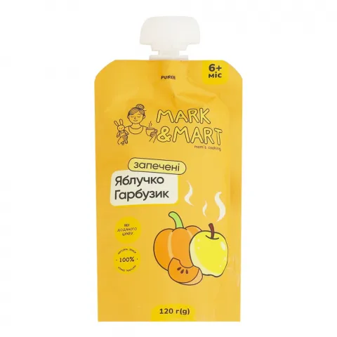 Пюре Mark and Mart 120 г д/пак. Запечене яблучко та гарбуз